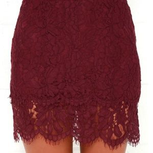 Lulu's red lace skirt